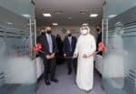 Sheikh Mohammed bin Humaid Al Qasimi cutting the ribbon during the re-opening ceremony at Circular Computing, in RAKEZ.