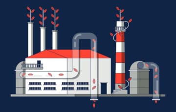 Illustration shows flow of emissions in and out of fossil-free steel plant.