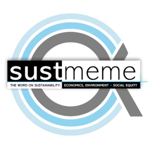 SustMeme Round Logo on white background - The Word on Sustainability: Economics, Environment + Social Equity