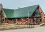 Mock-up of timber CityAlko store with solar roof in Pale Green to match colour palette of weathered copper on historic buildings.